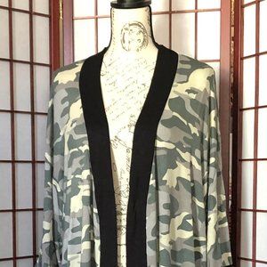 Kimono Cardigan Camo Spring Green